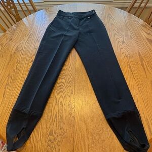 Obermeyer Sport Vintage Ski Stirrup Stretch Pant Black Wool Blend Fitted Size 10
